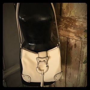 White leather Miss Me purse